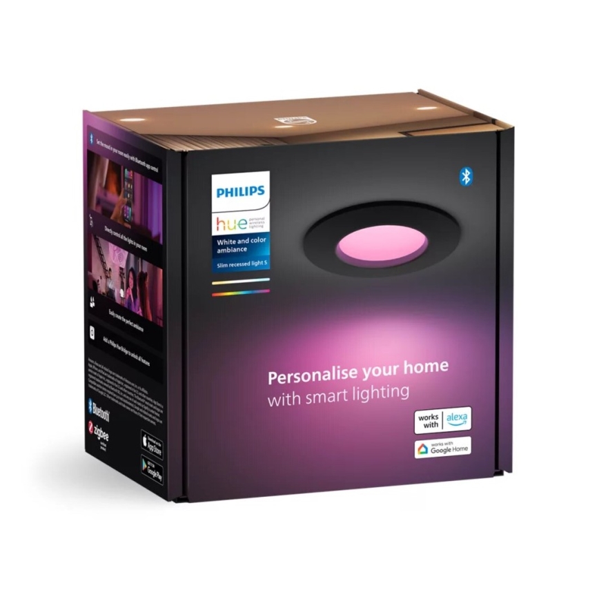 Philips - LED RGBW Ljusreglerad hängande badrumslampa Hue SLIM LED/8,3W/230V 2000-6500K IP44 svart