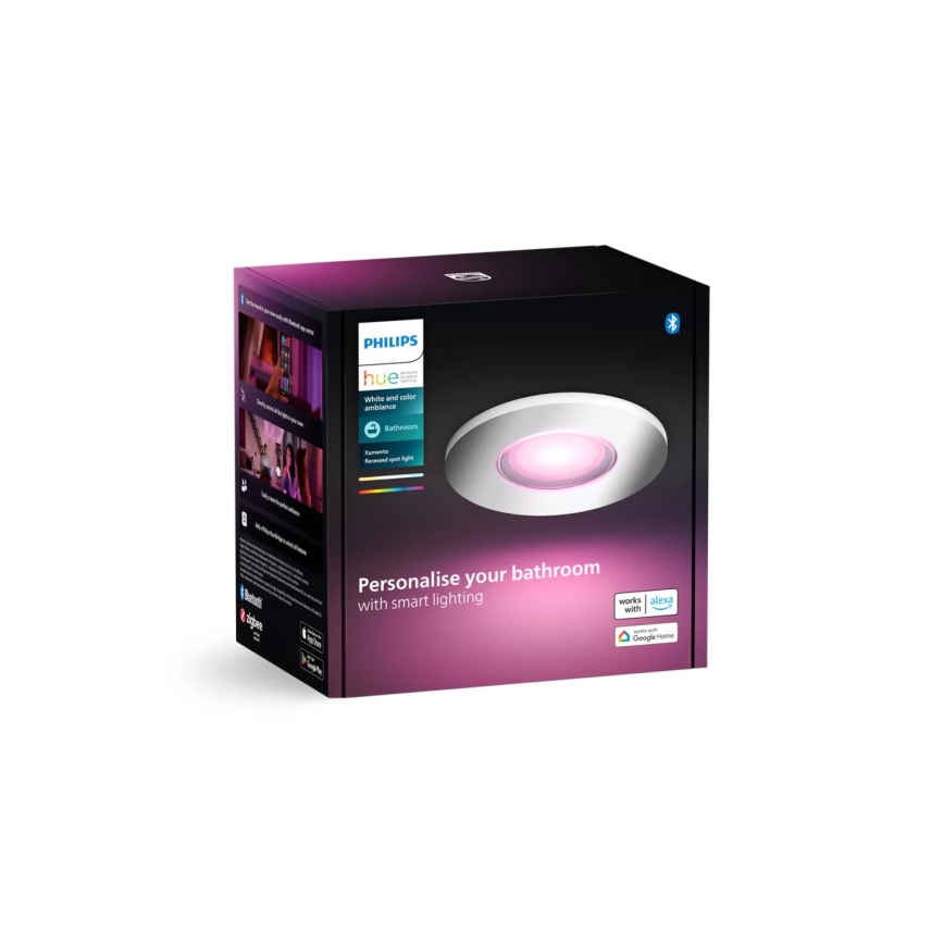 Philips - LED RGBW Ljusreglerad hängande badrumslampa Hue XAMENTO 1xGU10/4,2W/230V 2000-6500K IP44