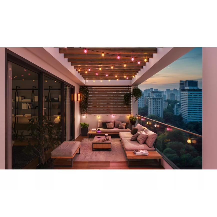 Philips - LED RGBW förlängningsbar dimbar utomhusslinga Hue FESTAVIA 10×LED 7 m IP65