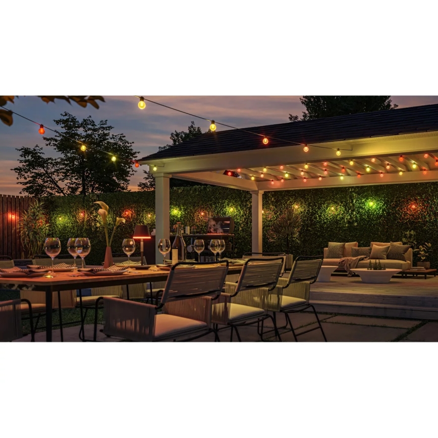 Philips - LED RGBW förlängningsbar dimbar utomhusslinga Hue FESTAVIA 10×LED 7 m IP65