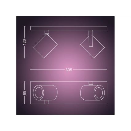 Philips - LED RGBW Dimbar spotlight Hue ARGENTA 2xGU10/4,2W/230V 2000-6500K