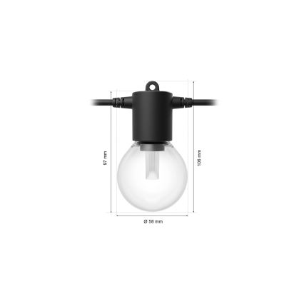 Philips - LED RGBW dimbar utomhusslinga Hue FESTAVIA 10xLED 7m IP65