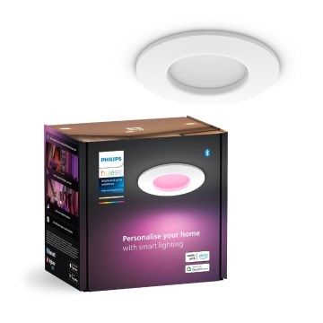 Philips - LED RGBW Ljusreglerad hängande badrumslampa Hue SLIM LED/8,3W/230V 2000-6500K IP44 vit