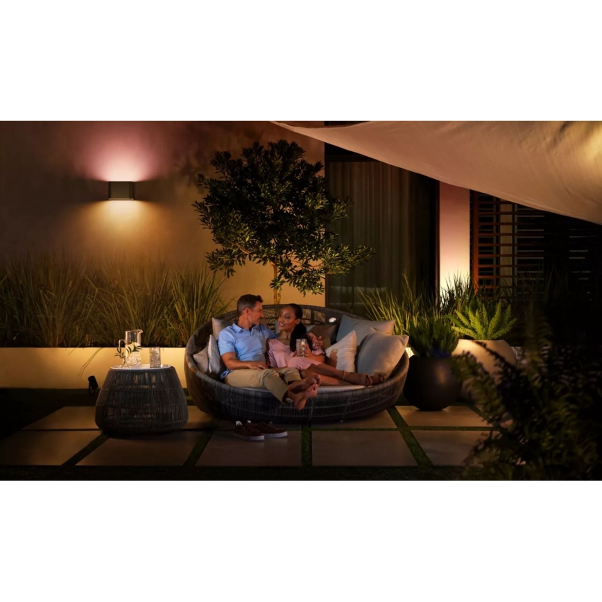 Philips - LED RGBW Dimbar vägglampa utomhus Hue DYMERA 2xLED/10,2W/230V 2000-6500K IP44