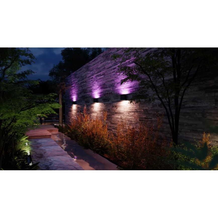 Philips - LED RGBW Dimbar vägglampa utomhus Hue DYMERA 2xLED/10,2W/230V 2000-6500K IP44