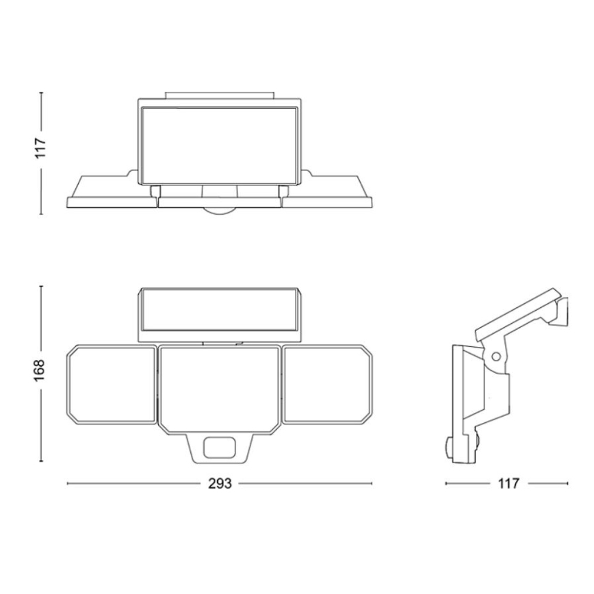 Philips -  LED Solcell vägg strålkastare med sensor NYSIL 3xLED/8,7W/3,7V 2000 mAh IP65