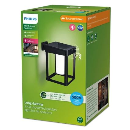 Philips - LED solcell väggbelysning med sensor CAMILL LED/1,4W/3,7V IP44