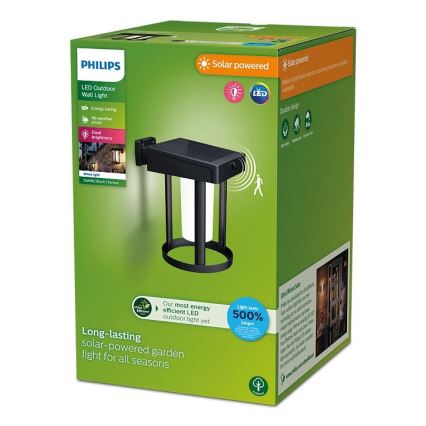 Philips - LED solcell väggbelysning med sensor CAMILL LED/1,4W/3,7V IP44