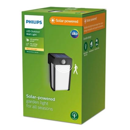 Philips - LED solcell väggbelysning med sensor SHROUD LED/2,3W/3,7V IP44