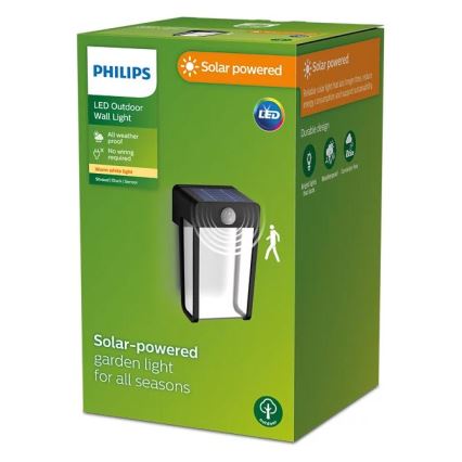 Philips - LED solcell väggbelysning med sensor SHROUD LED/2,3W/3,7V IP44