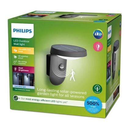 Philips - LED solcell väggbelysning med sensor LED/1,2W/4V 4000K IP44