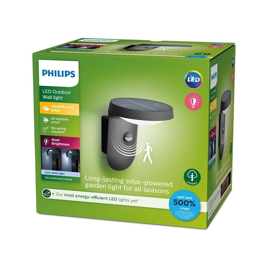 Philips - LED solcell väggbelysning med sensor LED/1,2W/4V 4000K IP44