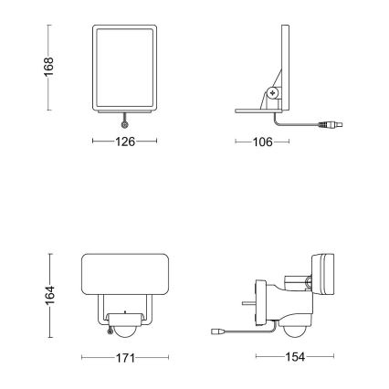 Philips - LED solcell väggbelysning med sensor TYLUS LED/6W/3,7V 3000K IP44