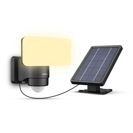 Philips - LED solcell väggbelysning med sensor TYLUS LED/6W/3,7V 3000K IP44