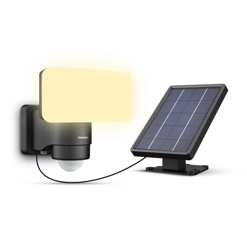 Philips - LED solcell väggbelysning med sensor TYLUS LED/6W/3,7V 3000K IP44