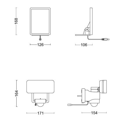 Philips - LED solcell väggbelysning med sensor TYLUS LED/6W/3,7V 3000K IP44