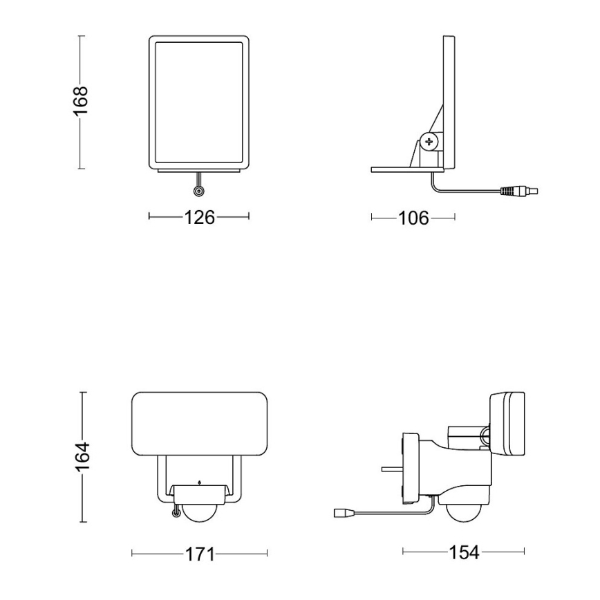 Philips - LED solcell väggbelysning med sensor TYLUS LED/6W/3,7V 2600 mAh 5000K IP44