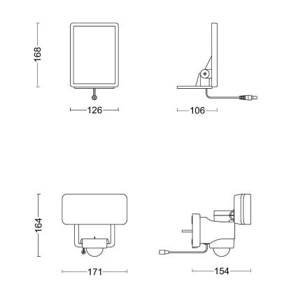 Philips - LED solcell väggbelysning med sensor TYLUS LED/6W/3,7V 2600 mAh 5000K IP44
