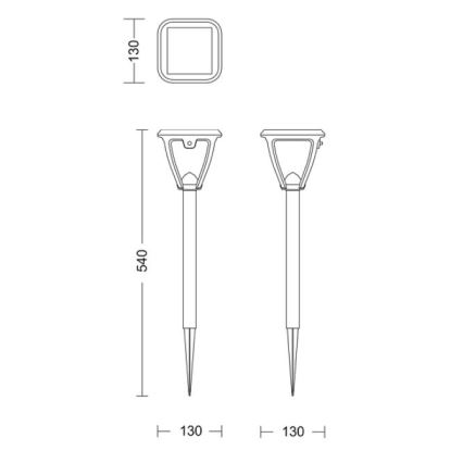Philips - LED solcellslampa VAPORA LED/1,5W/3,7V IP44