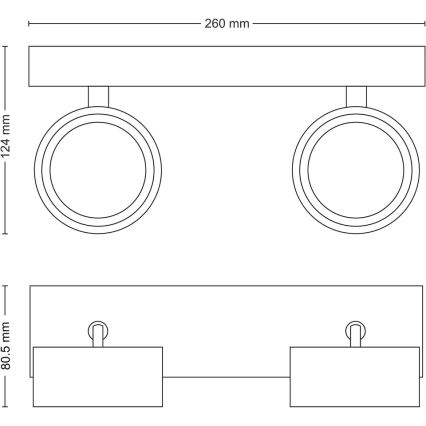 Philips - LED spotlight 2xLED/5,5W/230V svart