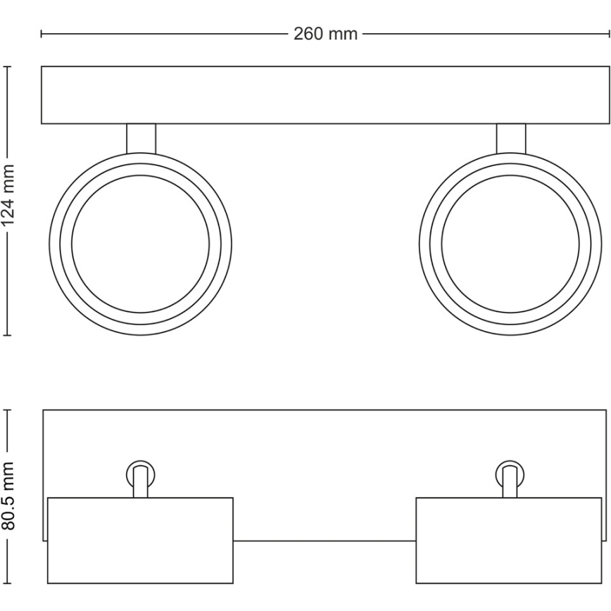 Philips - LED spotlight 2xLED/5,5W/230V svart