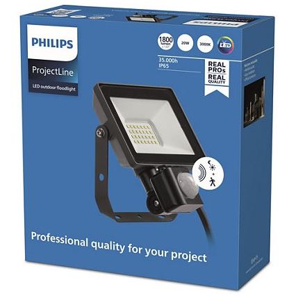 Philips - LED strålkastare för utomhusbruk med en sensor PROJECTLINE LED/20W/230V IP65 3000K