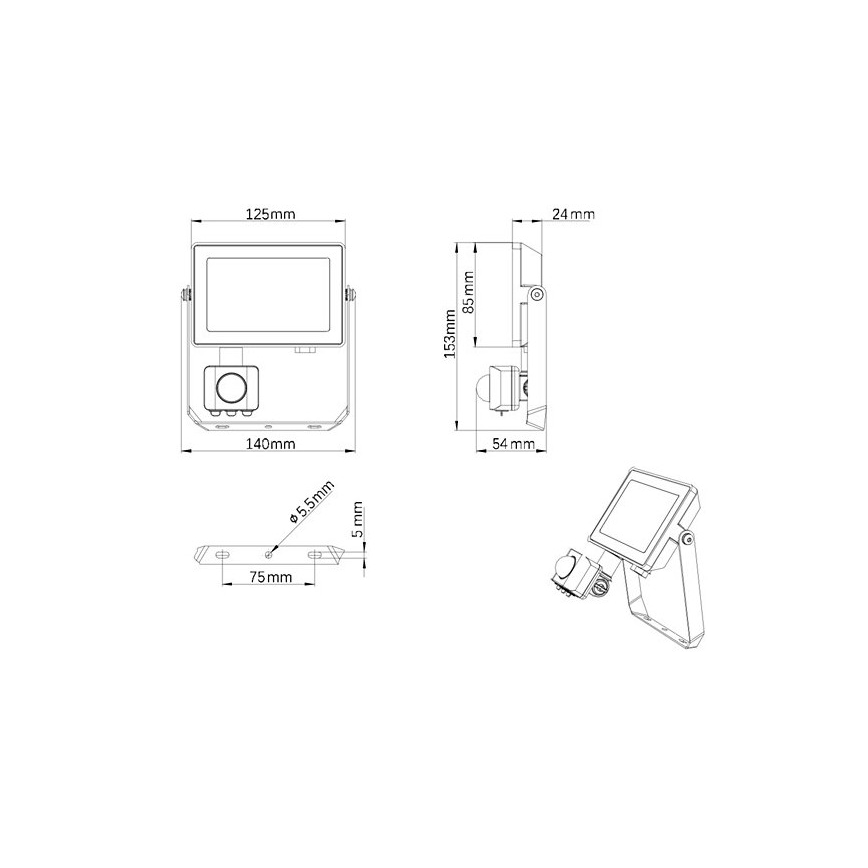 Philips - LED strålkastare för utomhusbruk med en sensor PROJECTLINE LED/20W/230V IP65 3000K
