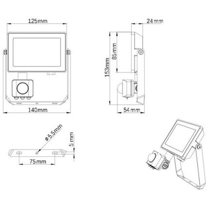 Philips - LED strålkastare för utomhusbruk med en sensor PROJECTLINE LED/20W/230V IP65 4000K