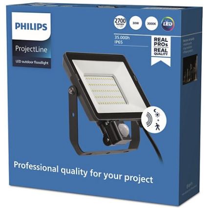 Philips - LED strålkastare för utomhusbruk med en sensor PROJECTLINE LED/30W/230V IP65 3000K