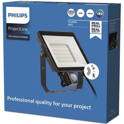 Philips - LED strålkastare för utomhusbruk med en sensor PROJECTLINE LED/30W/230V IP65 4000K