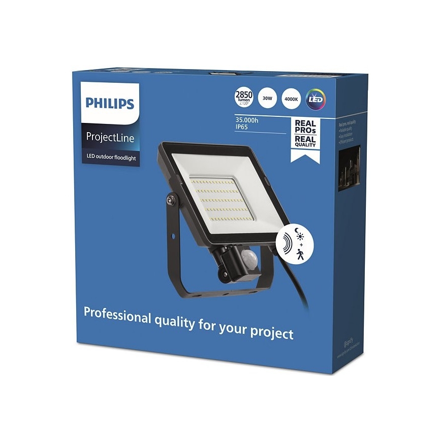 Philips - LED strålkastare för utomhusbruk med en sensor PROJECTLINE LED/30W/230V IP65 4000K