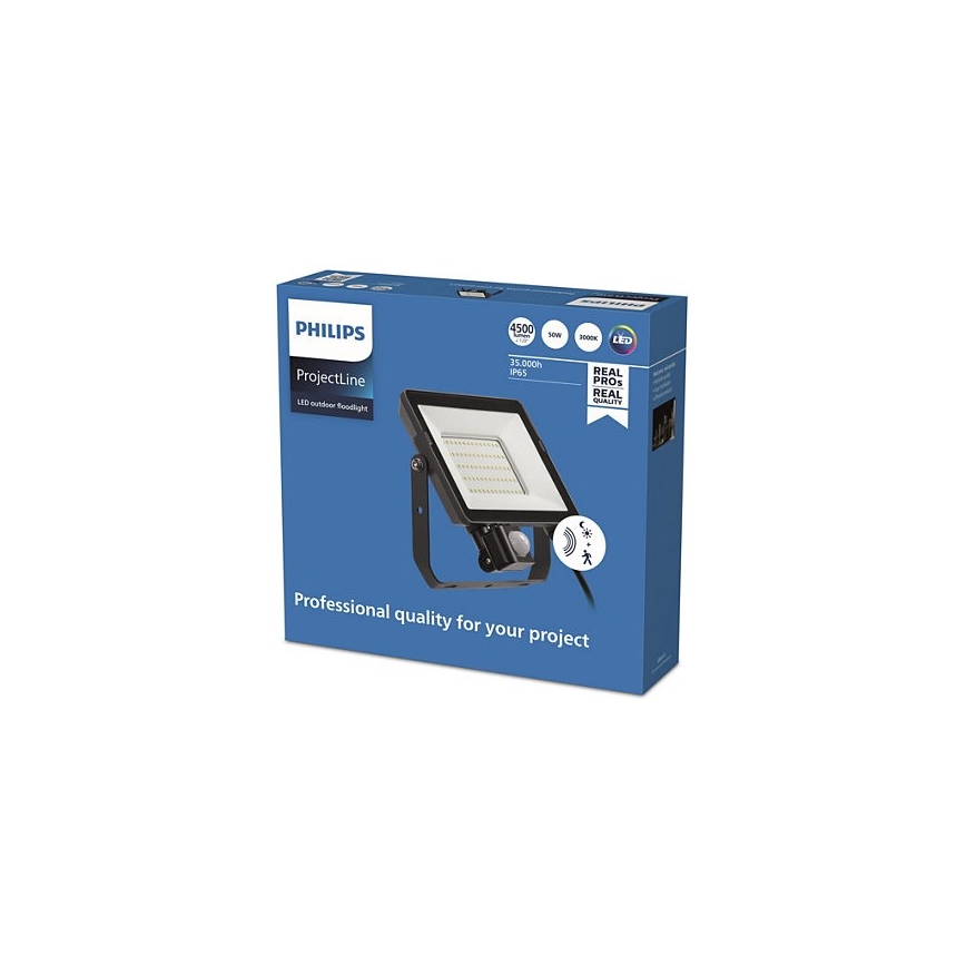 Philips - LED strålkastare för utomhusbruk med en sensor PROJECTLINE LED/50W/230V IP65 3000K