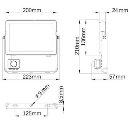 Philips - LED strålkastare för utomhusbruk med en sensor PROJECTLINE LED/50W/230V IP65 3000K