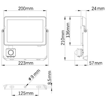 Philips - LED strålkastare för utomhusbruk med en sensor PROJECTLINE LED/50W/230V IP65 4000K