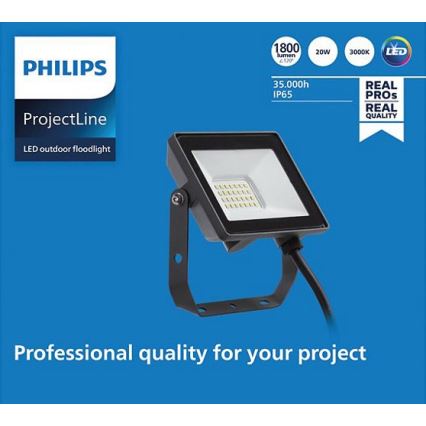 Philips - LED strålkastare för utomhusbruk PROJECTLINE LED/20W/230V IP65 3000K
