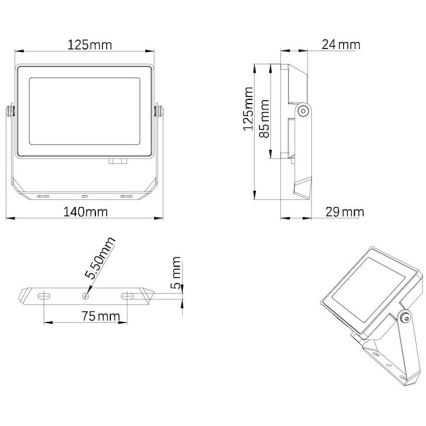 Philips - LED strålkastare för utomhusbruk PROJECTLINE LED/20W/230V IP65 4000K