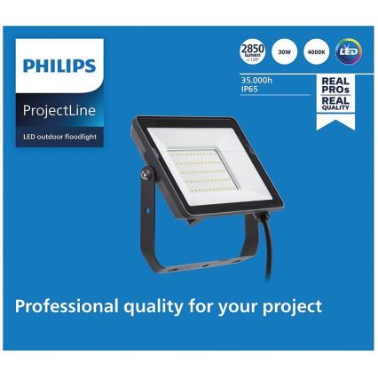 Philips - LED strålkastare för utomhusbruk PROJECTLINE LED/30W/230V IP65 4000K