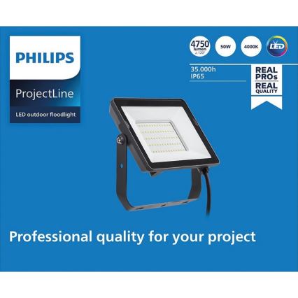 Philips - LED strålkastare för utomhusbruk PROJECTLINE LED/50W/230V IP65 4000K