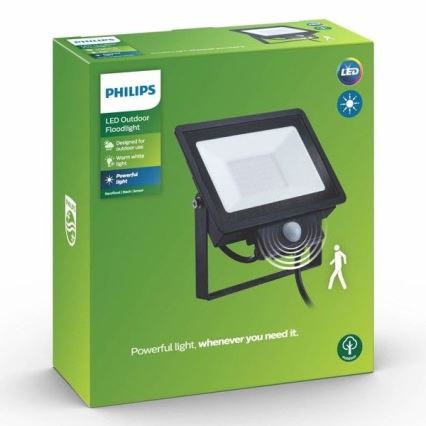 Philips - LED strålkastare med sensor  DECOFLOOD LED/20W/230V IP65