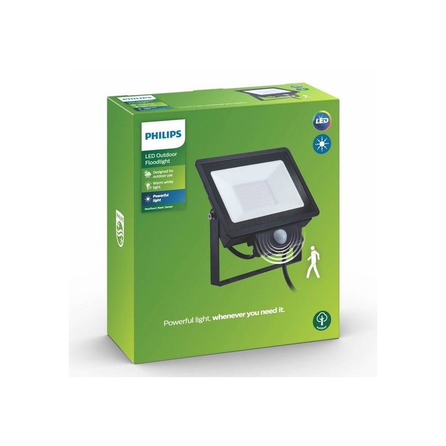 Philips - LED strålkastare med sensor  DECOFLOOD LED/20W/230V IP65