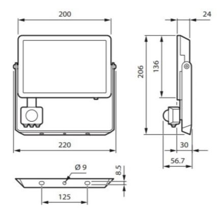 Philips - LED strålkastare med sensor DECOFLOOD LED/50W/230V IP65