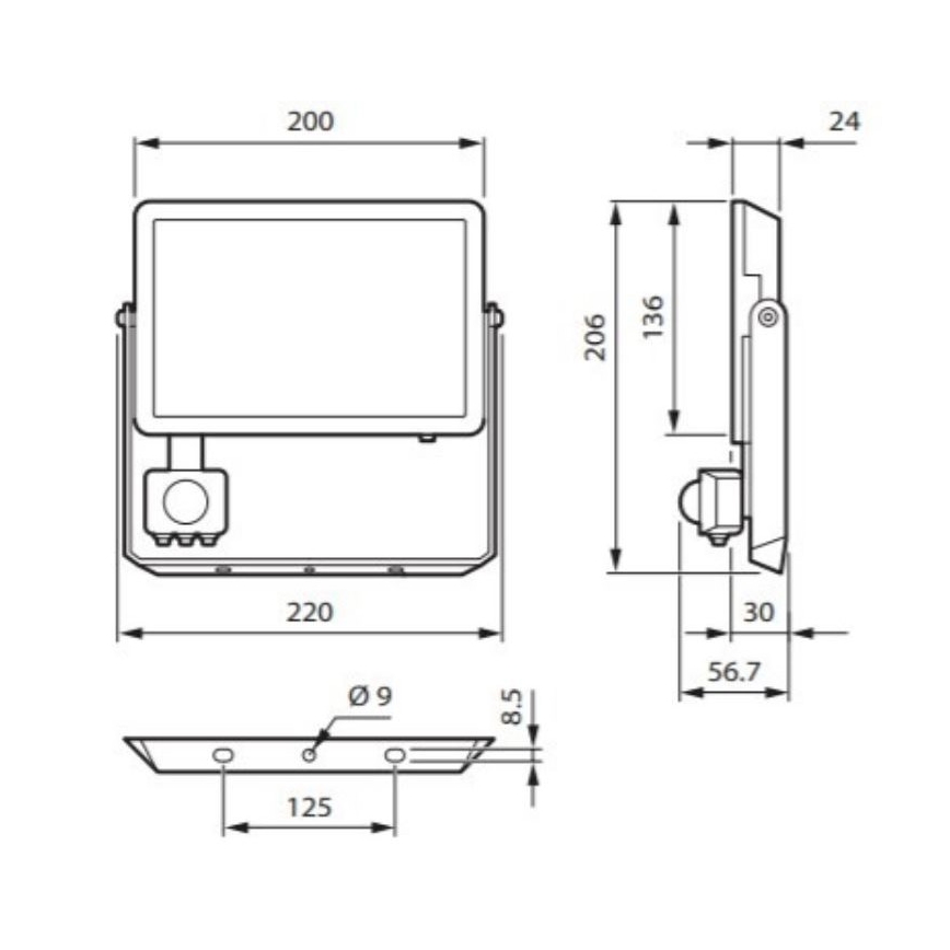 Philips - LED strålkastare med sensor DECOFLOOD LED/50W/230V IP65