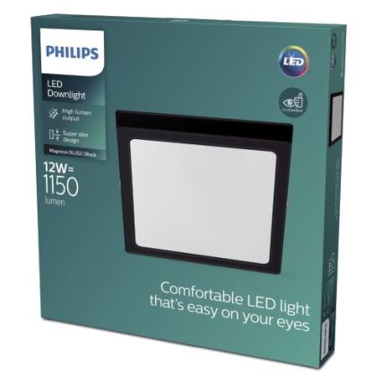 Philips - LED Takbelysning LED/12W/230V 2700K svart