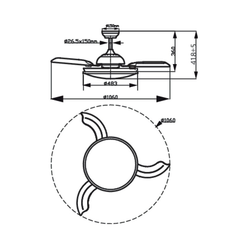 Philips - LED Takfläkt  LED/35W/230V 5500/4000/3000K + fjärrkontroll