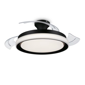 Philips-LED taklampa med en fläkt BLISS LED/35W/230V 5500/4000/2700K svart + fjärrkontroll