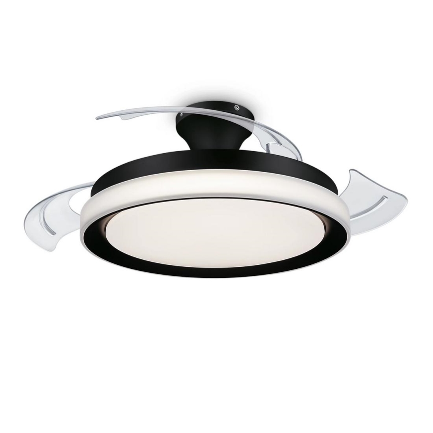Philips-LED taklampa med en fläkt BLISS LED/35W/230V 5500/4000/2700K svart + fjärrkontroll