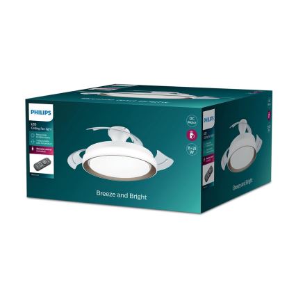 Philips-LED taklampa med en fläkt LED/35W/230V 5500/4000/2700K + fjärrkontroll guld