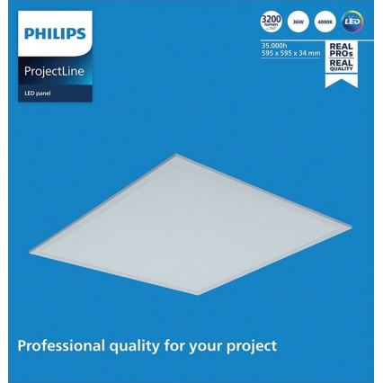 Philips - LED upphängd takpanel PROJECTLINE LED/36W/230V 59,5x59,5 cm