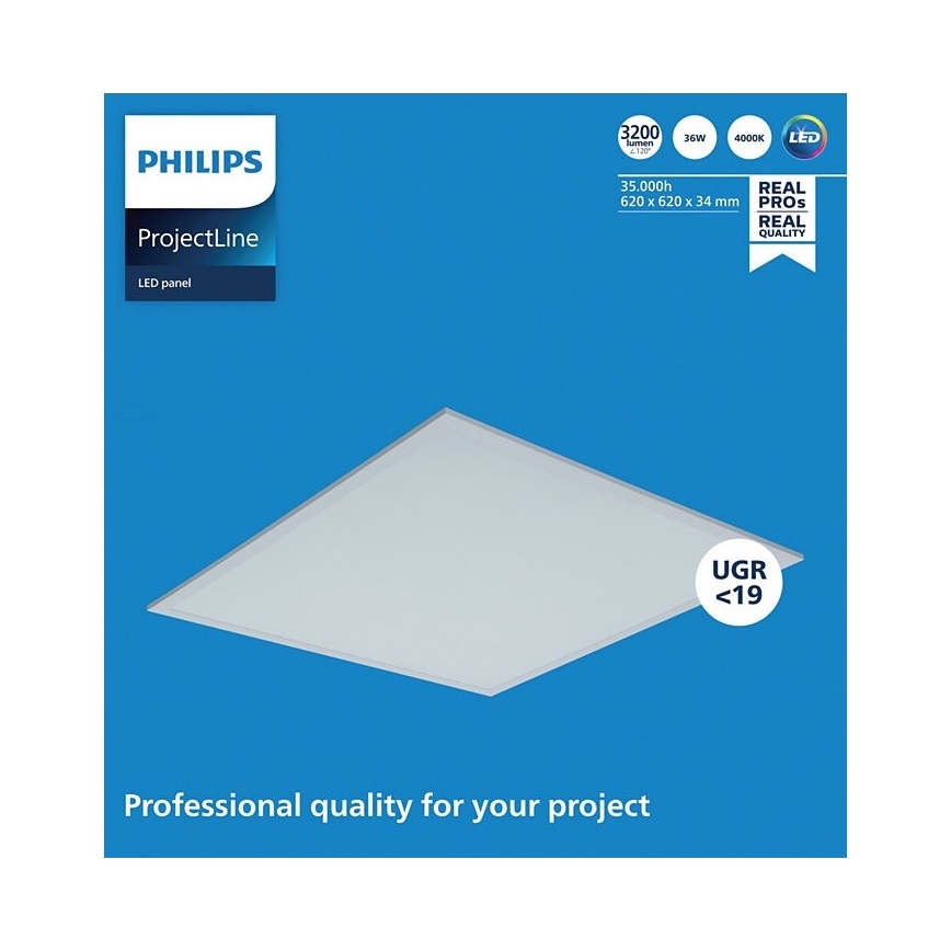 Philips - LED upphängd takpanel PROJECTLINE LED/36W/230V 62x62 cm