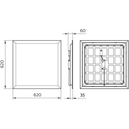 Philips - LED upphängd takpanel PROJECTLINE LED/36W/230V 62x62 cm